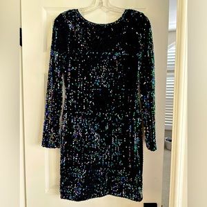 EUC Black Sequin dress! Size Medium